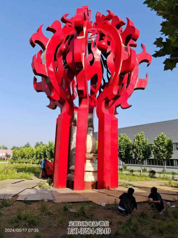 火球雕塑，精神堡垒火球雕塑落地展示 (5)